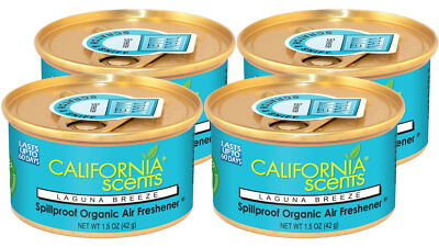 California Scents Spillproof Organic Canister Air Fresheners, Laguna Breeze -4PK