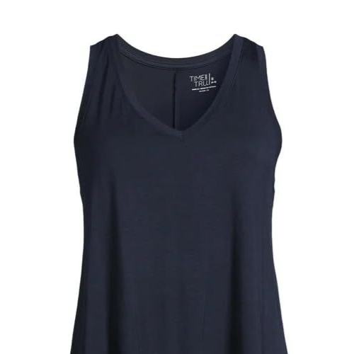 Time and Tru Damen Tank Top High Low Hem V-Neck Pullover Navy Größe M - Bild 3 von 6