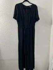MSK Womens Black Size XL Short Sleeve Jumpsuit Pants Feminine Night Life Comfy