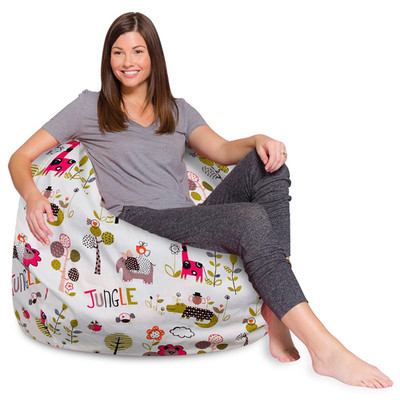 Posh Creations Posh Beanbags Bean Bag Chair X-Large-48In Canvas Jungle Animals