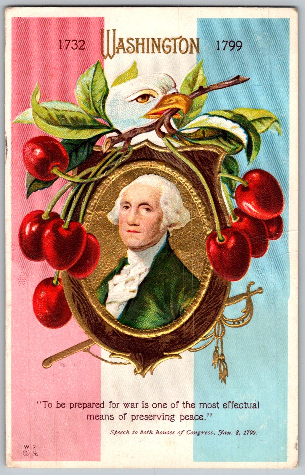Antique Postcard George Washington Portrait 1910s