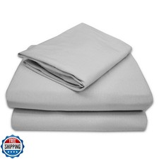 TL Care 100 Natural Cotton Jersey Knit 3-Piece Toddler Sheet Set, Gray, Soft