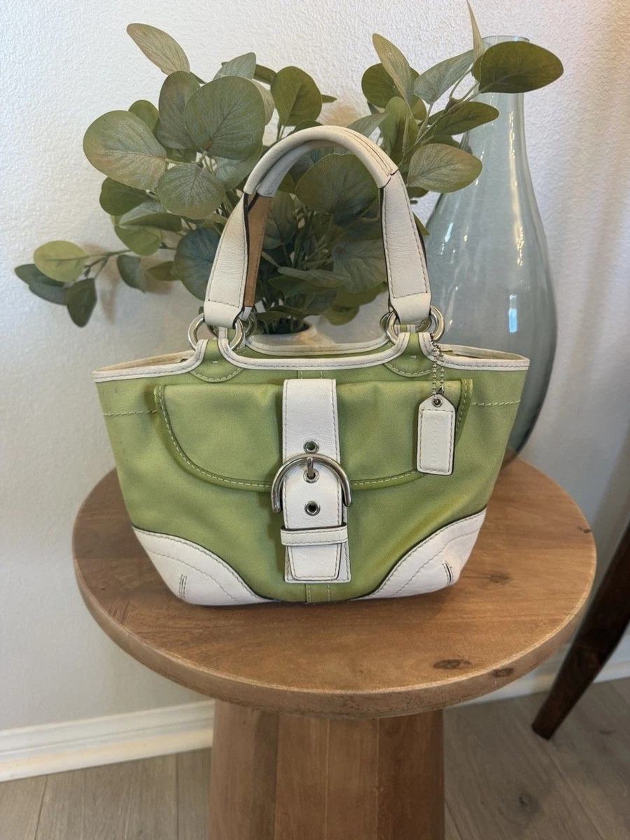 バッグ Rare COACH Vintage USA Mint Green Tote Coach Green Colorful
