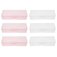 6 Pcs Nail Tools Organizer Transparent Plastic Boxes for Storage