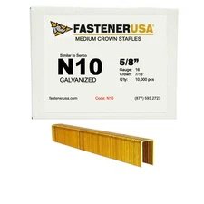 5/8" LEG x 7/16" CROWN 16GA GALV N10 STAPLES 10,000ct | N10