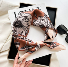 100 Silk Mulberry Bandana Shawl Scarf Flower Print Neckerchief 68X68cm wrap new