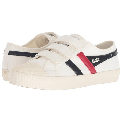 Gola Coaster Sneakers Womens US 11 Off-White Red Canvas Lifestyle Shoes HAWK2006