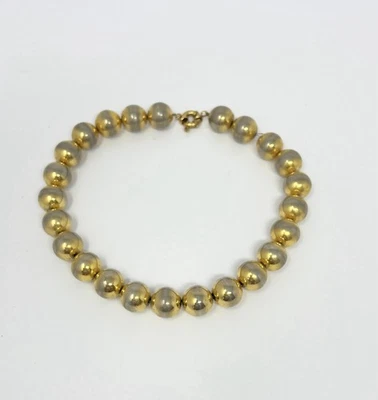 Bracciale Serpent Vintage Doré Maille Tubulaire Émaillée Style Chevaux - Photo 1/4
