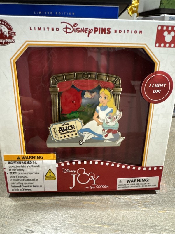 D23 2024 Alice In Wonderland Exclusive Pin LE 300 Joy On The Screen (Lights Up)