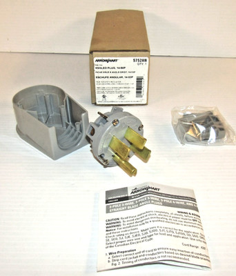 Cooper Arrow Hart Angled Plug 5752AN, 125/250VAC 50A, 14-50P 3P4W.
