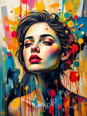Foto A4 Portrait Frau Schönheit Portrait Kunst Poster Kunstdruck Wandbild (4422)