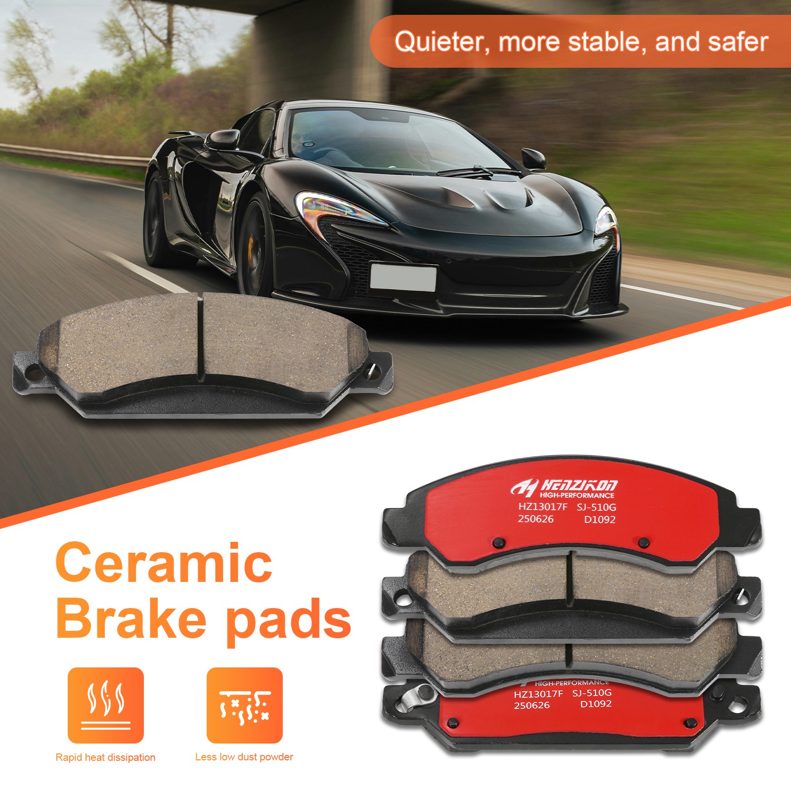 Front Ceramic Brake Pad for Chevy Tahoe Avalanche Silverado Suburban Sierra 1500