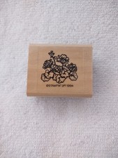 Stampin' Up Flowers Wood Mount Rubber Stamp 1 1/4" x 1 1/4" From 1994