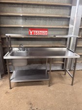 Stainless Steel Commercial Single Sink (180cm) Read Descrip Re: Delivery | V744