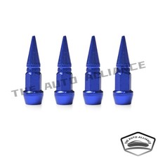 4pcs Spike Bullet Valve Stem Caps Cover Tire Wheels Caps Pointed Blue
