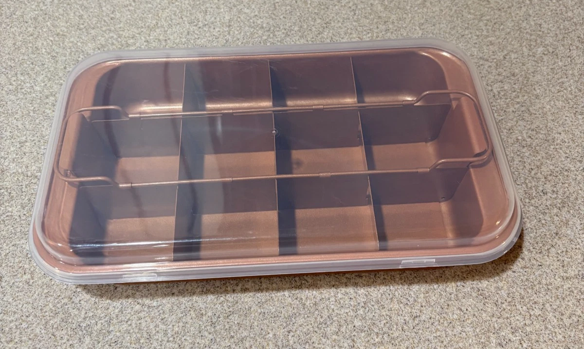 Copper Chef Bake & Crisp Pan 5pc Set Nonstick 11x7 with Brownie Divider