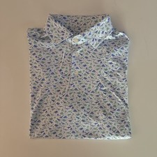 New mens short sleeve polo the jurassic white ss performance polo rhoback SIZE S