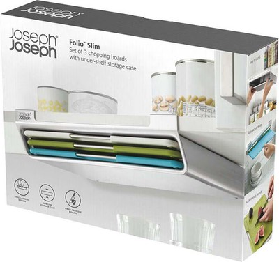 Joseph Joseph Regaleinhänge-Schneidebrett-Set Folio Slim 3-tlg, mehrfarbig