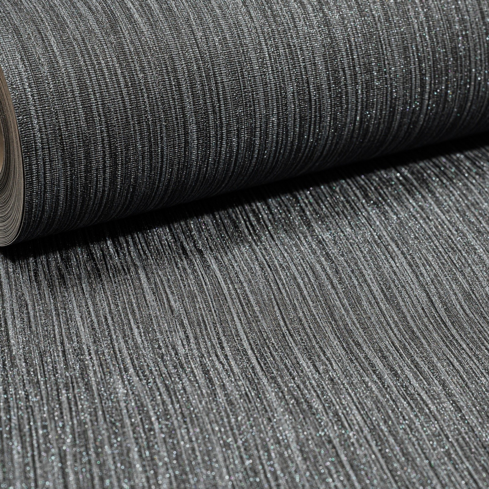 Plain Black Glitter Wallpaper Textured Vinyl Thick Paste The Wall Free Match