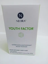 Neora Youth Factor Superfood & Antioxidant Boost Powder 30 Pkts - New!  Exp 7/26