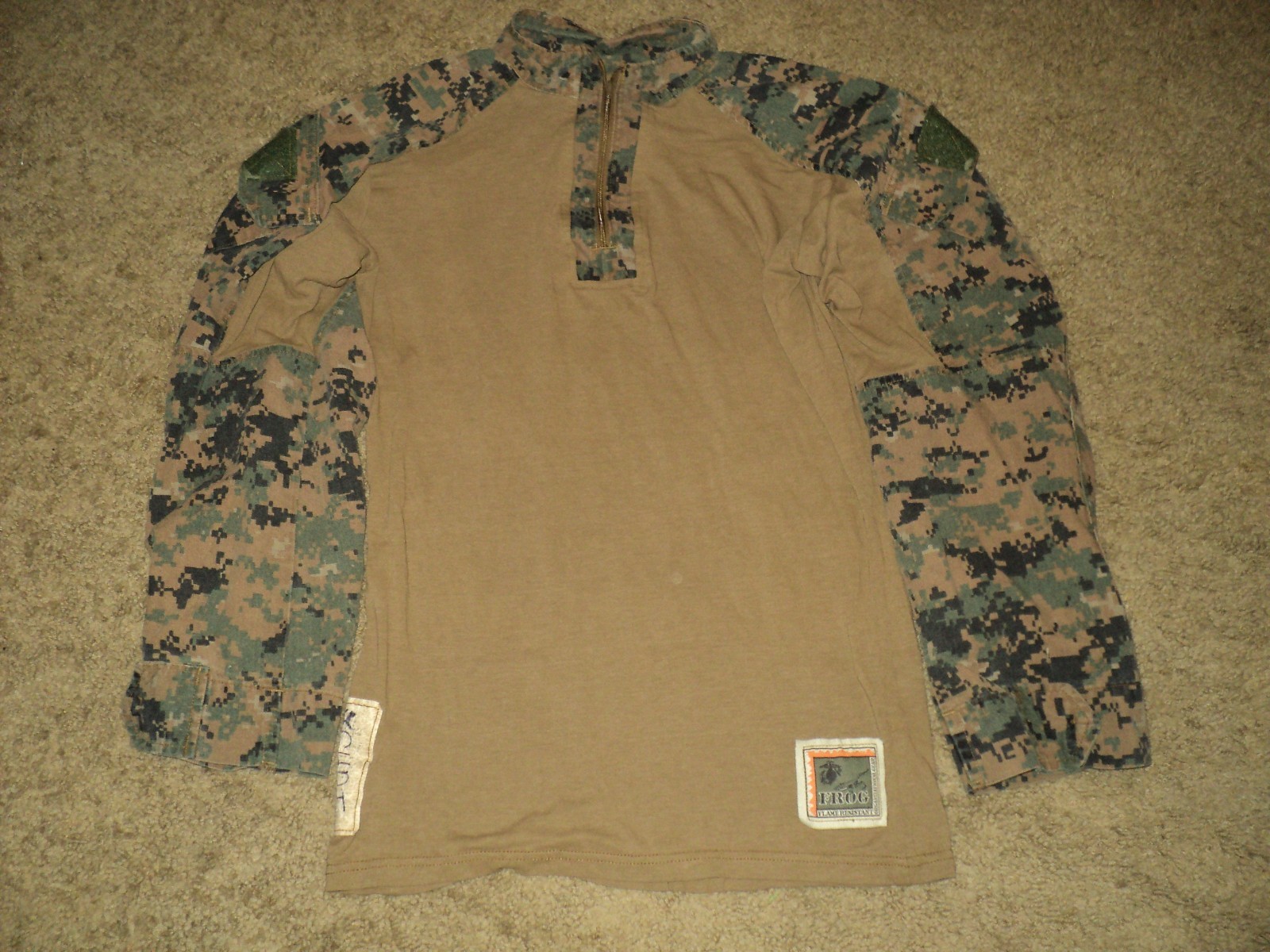 USMC Marine Digital Woodland MARPAT FR Combat Shirt FROG Small Regular SR