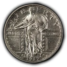 1917-D Ty-1 25c Standing Liberty Silver Quarter - Type 1 - AU - SKU-Y6378