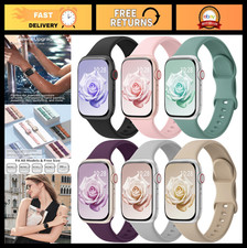 6 Pack Soft Silicone Sport Bands for Apple Watch 38mm-49mm, Unisex Wrist Straps