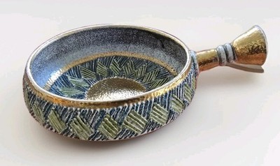 Vintage Aldo Londi Bitossi Raymor Pottery SETA Bowl MCM Italy Sgraffito Gold