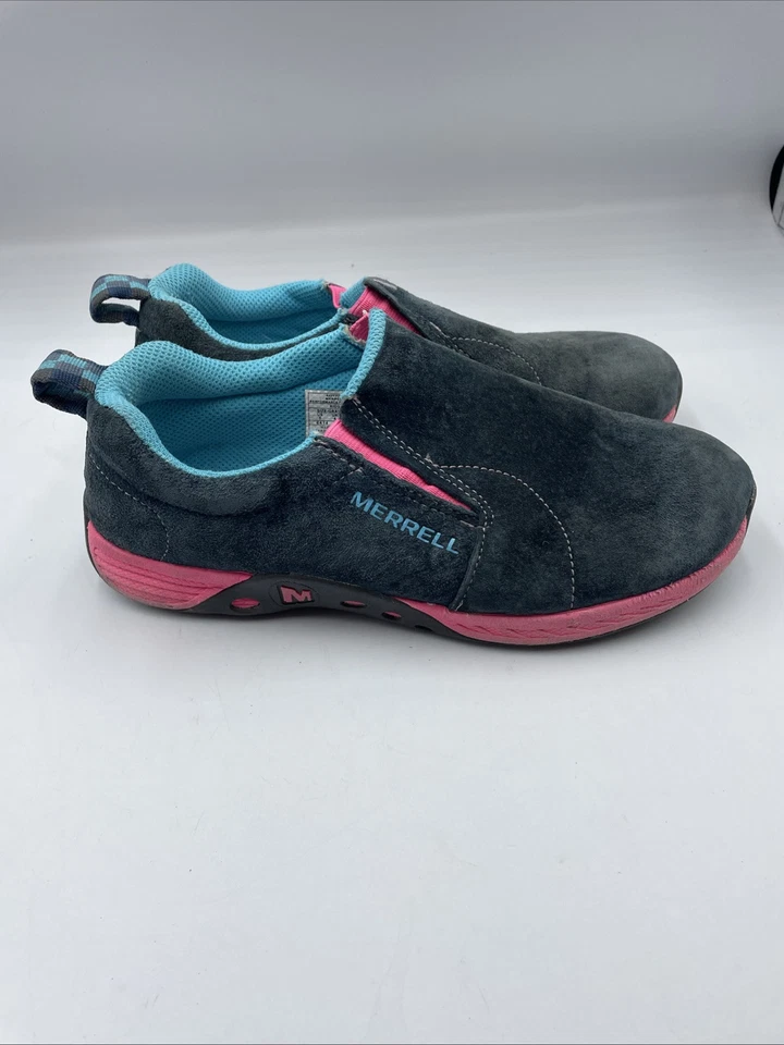 Zapato sin cordones Merrell Jungle Slide sin usar, en caja, gamuza azul marino rosa para niños talla 5 Foto 2 de 4