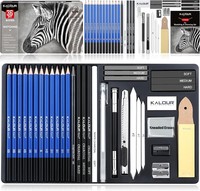Zeichenset 36-Teilig Profi-Kunst Skizzier-ZubehöR Graphit Anthrazit 36 StüCk