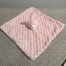 Baby Teddy Bear Lovey Pink Minky Dot Raised Bumps Soft Touch Security Blanket