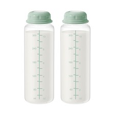 Breastmilk Storage Bottles 11oz, Portable Freezer Containers for Travel, 2PCS