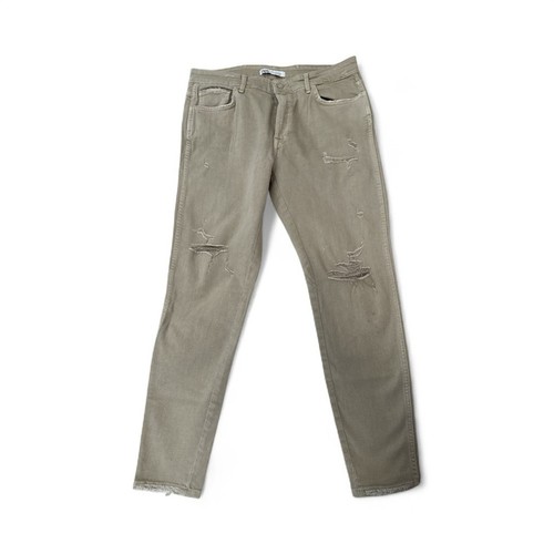Man Zara Beige Button-Front Trousers