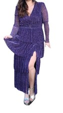 ASTR The Label Sz L Womens Purple Metallic Shiny Whimsigoth Formal Maxi Dress
