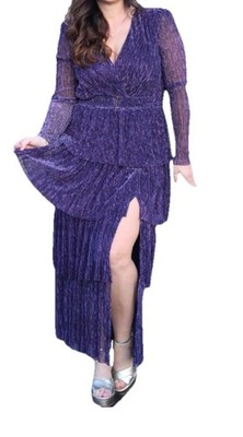 knee length dresses for ladies Riana Metallic Twist Front Maxi Dress main image 0