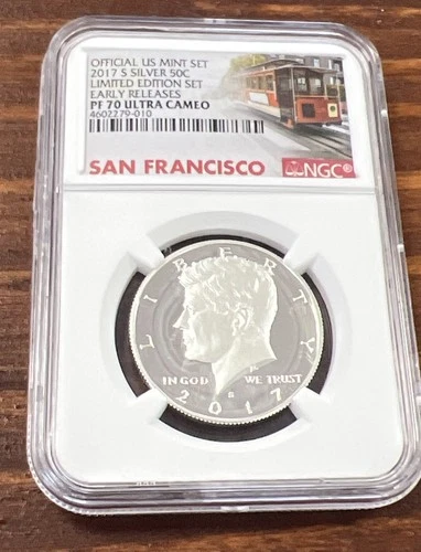 2017 S Silver Kennedy Limited Edition ER PF70  Ultra Cameo