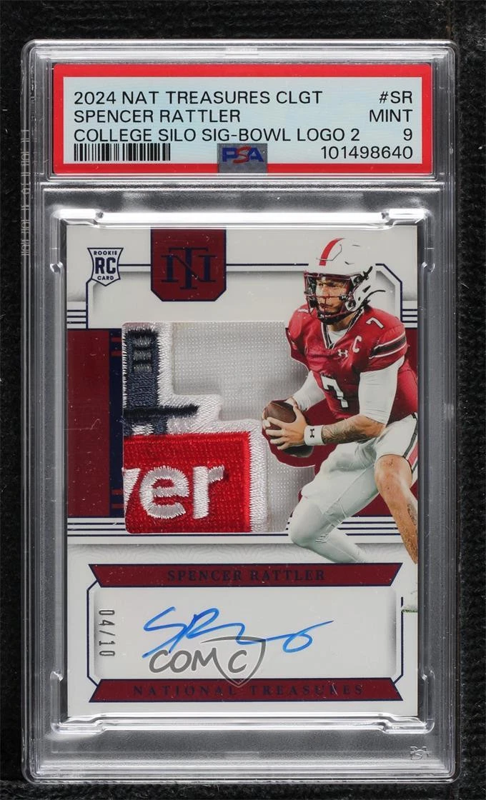 Spencer Rattler Panini National Treasures Collegiate College Silhouettes Signatures #SR Bowl Logo 2
