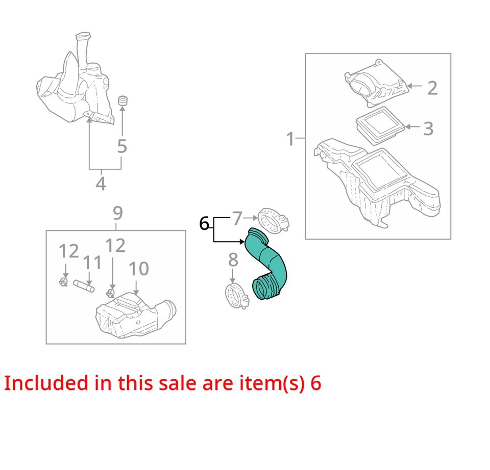 Chevrolet Cavalier 2004 filtro de aire conducto de admisión manguera tubo VY2C8 Foto 3 de 4