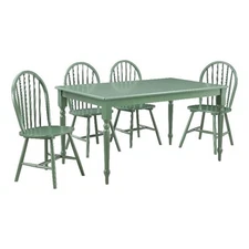 Boraam Carolina 5pc Wood Dining Set - Equestrian Green