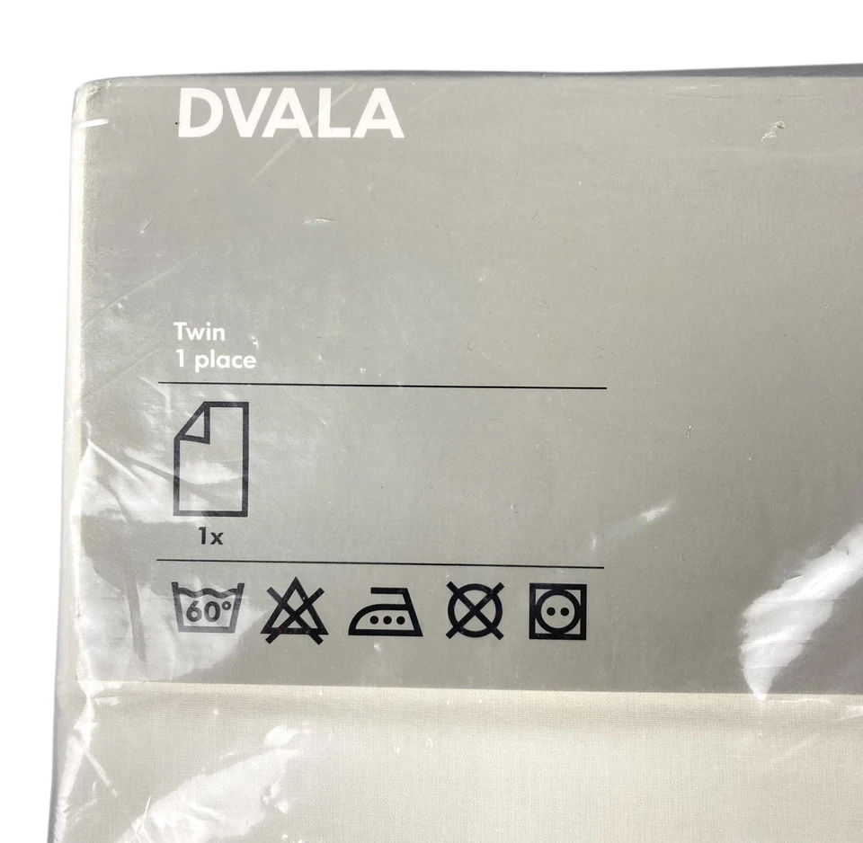 IKEA DVALA Sábana plana tamaño doble 100 % algodón blanco roto para colchón 38”x75” NUEVA Foto 2 de 4