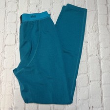 REI Youth Medium 10/12 Long John Pants Turquoise Blue EUC 