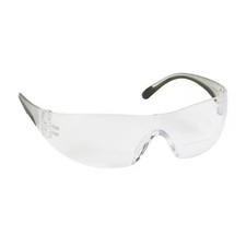 Bifocal Safety Reading Glasses, Wraparound, Anti-Scratch, Clear Temple, Clear