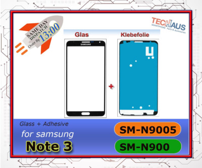 Glas Scheibe Touch front Glass für Samsung Galaxy Note 3 N9005  schwarz / Black