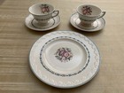 Set 3 Salad Plates 2 Tea Cups and Saucers Vintage Wedgwood Evenlode Corinthian — photo 5