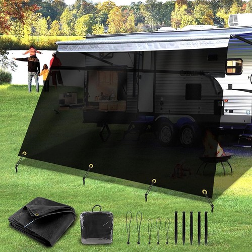 8' Shade Screen Mesh 15FT Outdoor Camper PVC Fabric RV Awning Fabric - Foto 15 di 15