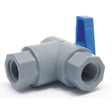SMC PVC 657-4F4F-F PVC Ball Valve, Right Angle, 1/4" FNPT