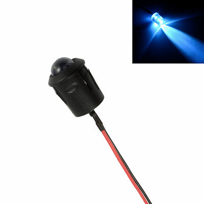 Weiße blinkende vorverdrahtete 10 mm LED + Blende Halter Licht Lampe 12V