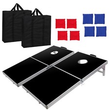 4 x 2FT Aluminum CORNHOLE BOARDS GAME SET Bean Bag Toss 8 Bean Bags Bag