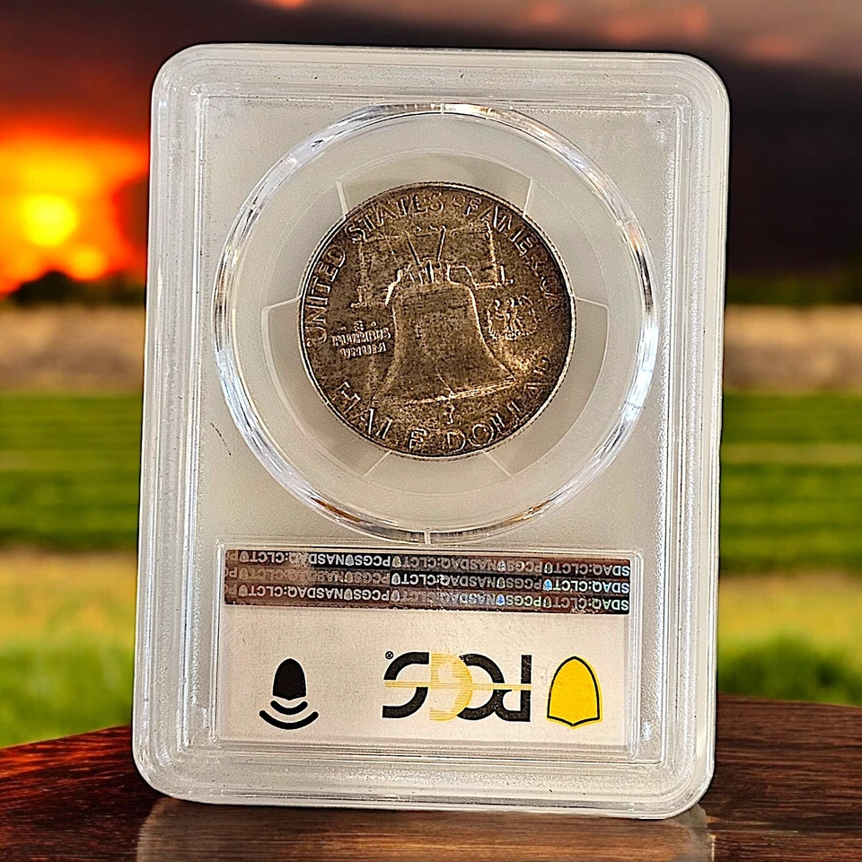 1956 Franklin - ERROR - 50c Half Dollar  - PCGS MA65 - Obverse Die Clash FS 402 - Image 2 of 4