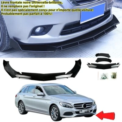 Lèvre avant universel pour Mercedes Classe C W205 S205 2014-2018 Splitter avant - Photo 1/4